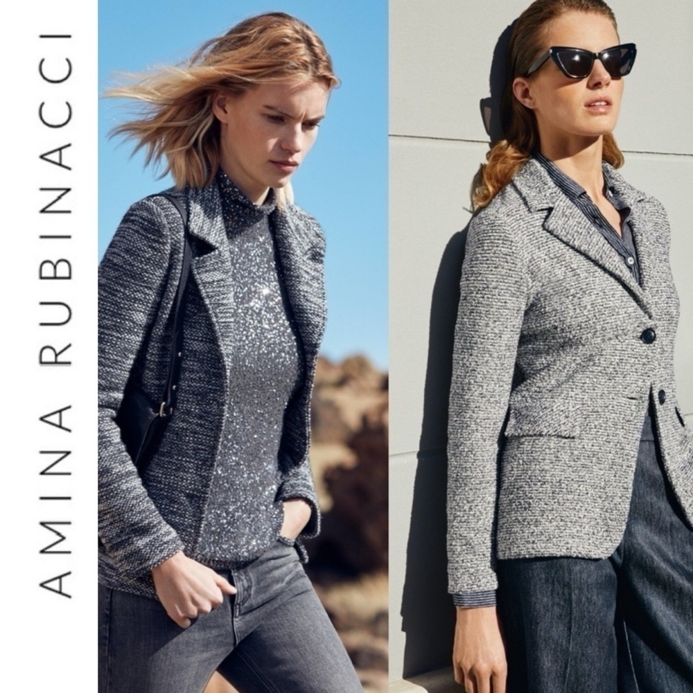 Amina Rubinacci Italy Cashmere Wool Blazer Jacket